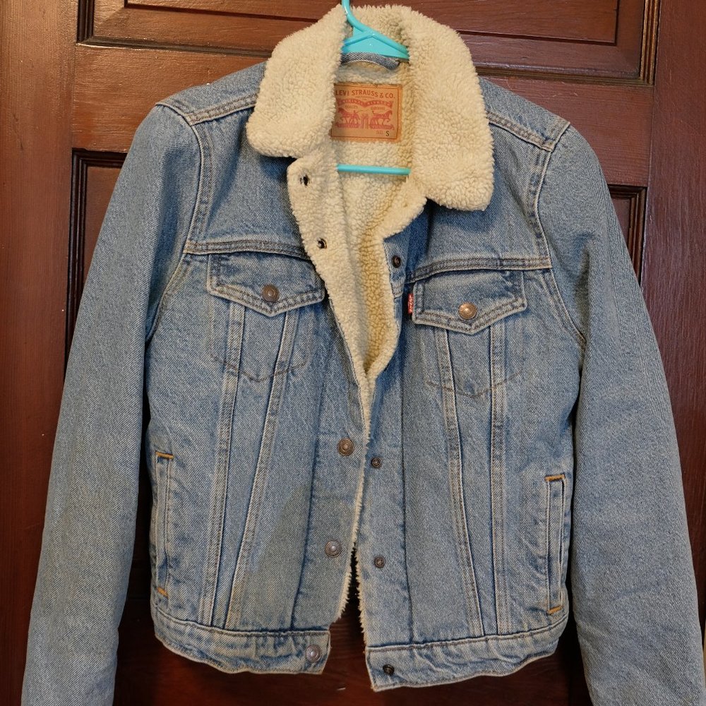 Levi's Light Blue Denim Sherpa Jacket